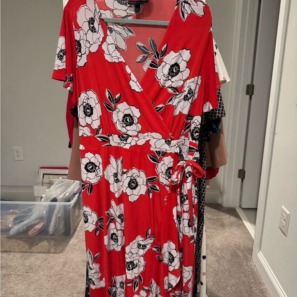 Lane Bryant Red Flutter Sleeve Maxi Dress for Weddings